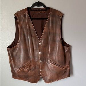 Coronado Leather No. 29 Bison Lapel Vest brown American Bison leather